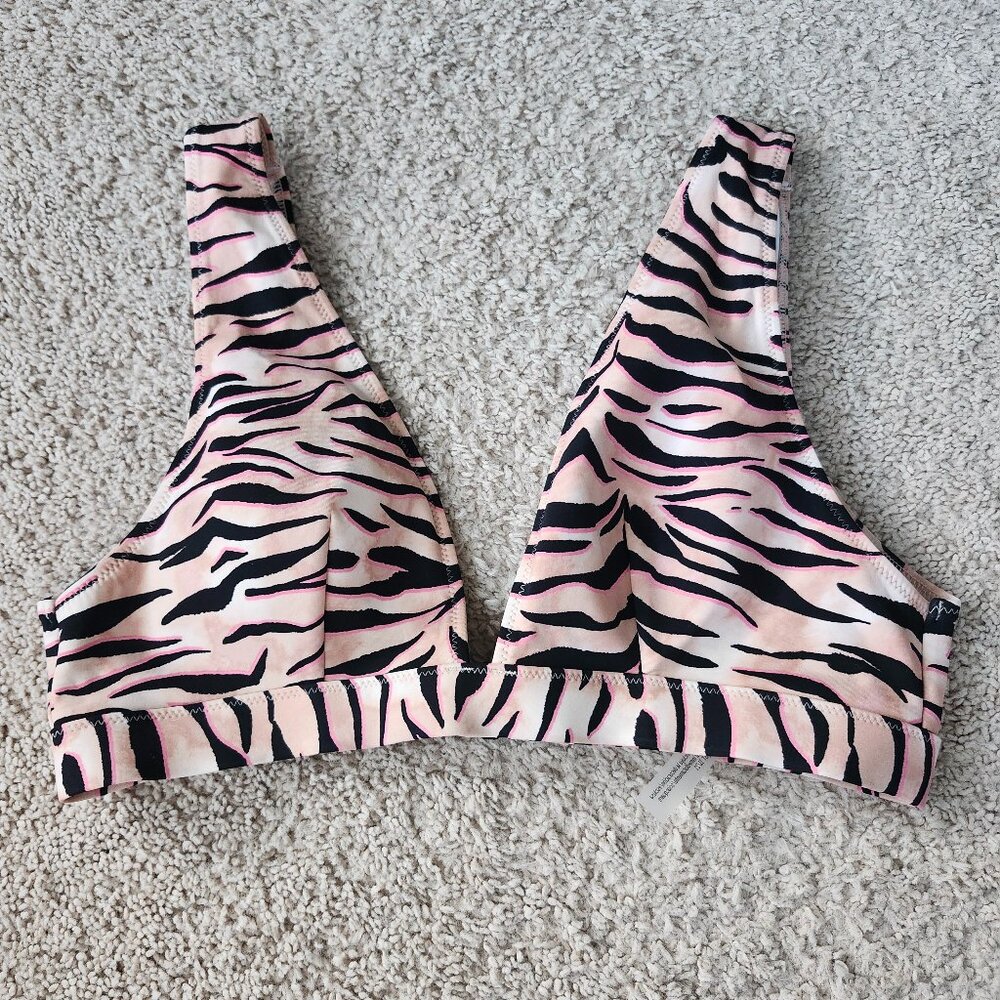 Victoria Secret Triangle Full Coverage Swim Top Zebra M